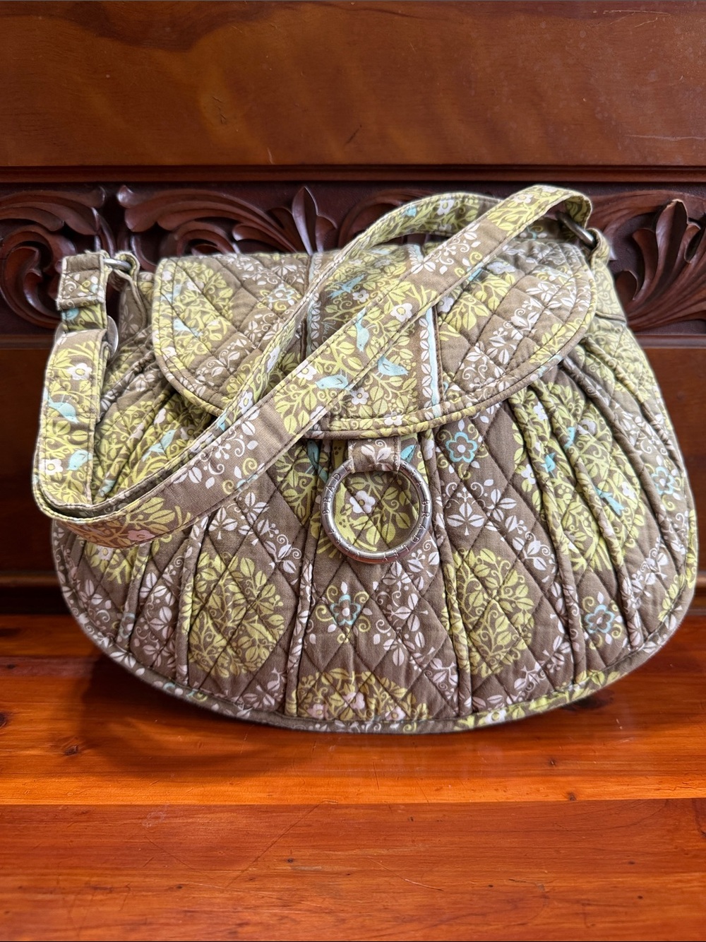 Vera Bradley Quilted Floral “Saddle Up” Shoulder/Crossbody in Sittin in a Tree